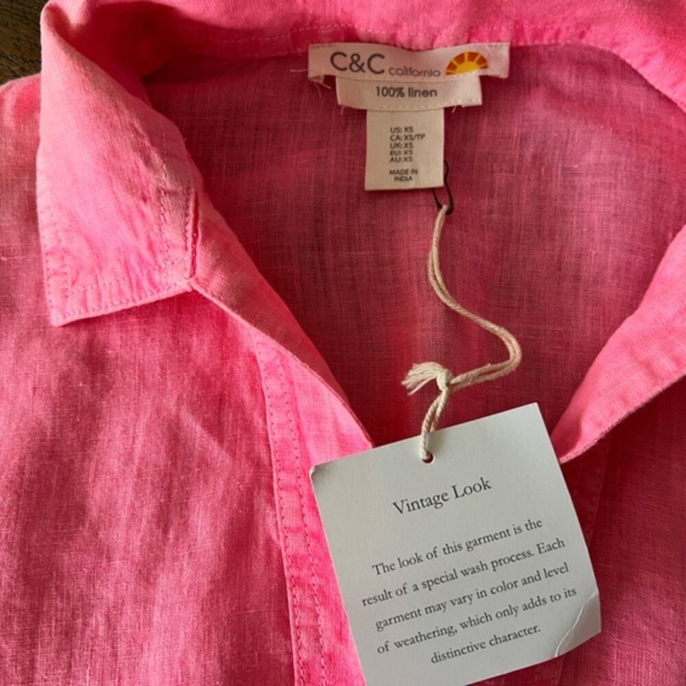 C&C California 100% Linen Tunic Size XS‎ NWT - Picture 7 of 7